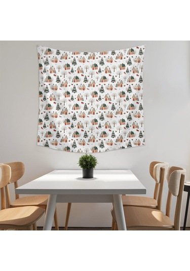 Noel Desenli 59x59 İnç Kare Duvar Halısı, Oturma Odası, Yatak Odası Ve Genç Odası İçin-a171