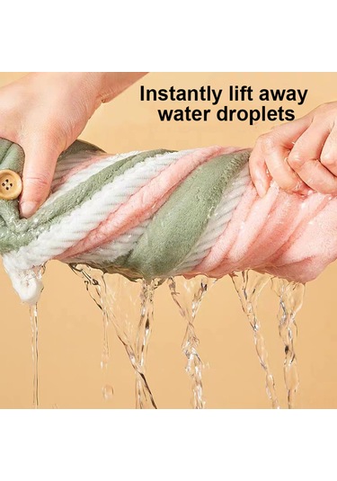 Xiyyadms 3'lü Mikrofiber Saç Havlusu - Süper Emici, Düğmeli, Hızlı Kurutma Pembe, Mavi, Yeşil Pembe