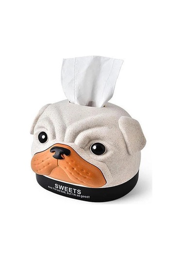 Mavi Köpek-komik Köpek Kafası Doku Kutusu Kağıt Havlu Doku Kutusu Karikatür Sevimli Ev Masa Araba Dekor Peçete Mendil Konteyner Malzemeleri