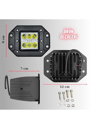 Off Road Led Çalışma Ve Tampon Sis Lambası 1 Adet 12-24v Traktör