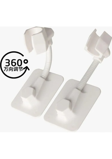 Fortunelane Duvar Montajlı Otomatik Tutucu, Plastik Mat Beyaz Başlık Tutucu, Suya Dayanıklı, Kolay Kurulum, Esnek Metal Çubuklu Beyaz