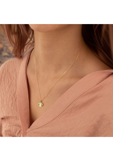 Dkmn Gümüş Gümüş Kolye Mineli Göz Kolye