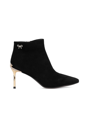 Guja 25k417 Kadın Hakiki Deri Topuklu Bot Siyah Siyah