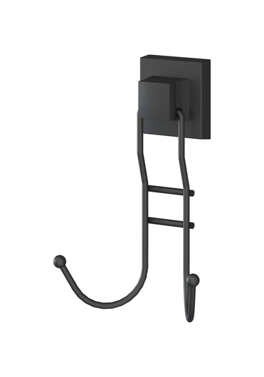 Banyo Havlu Askısı 2 Kancalı Paslanmaz Siyah Easyfix Siyah