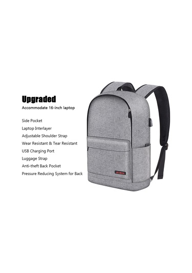 Yifomall 16 İnç Laptop İçin Spor Çanta - Usb Şarj, Antiçalar Çantası, Sırt Baskısı Azaltıcı, Vagon Bağlama Kemer, Geniş Hacim, Mavi