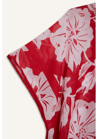 DeFacto Regular Fit Tropikal Desenli Şifon Plaj Kimono-Fall in Love E8221AX25SPRD117