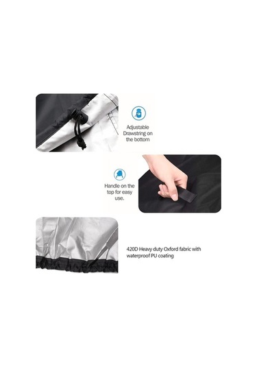 Besthome1 Bbq Mangal Koruması, 420d Oxford, Yağmursuz & Tozsuz, Dış Mekan, 71x68 Cm + Koltuk, 2 Boyut, Çok Renk Çok Renkli