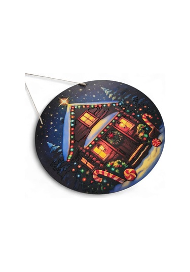 Baston Şekerli Yeni Yıl Evi Kapı Ve Duvar Süsü 30x30