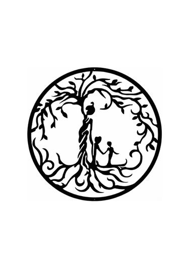 Konesam Metalik Duvar Dekoru, Yaşam Ağacı Figürü, Ev Ve Bahçe İçin Dekoratif Sanat Parçası, 30x30cm