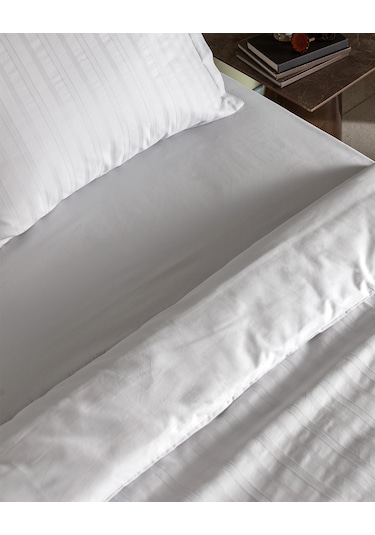 Madame Coco Nicole King Size %100 Pamuk Armürlü Nevresim Takımı - Açık Gri Gri