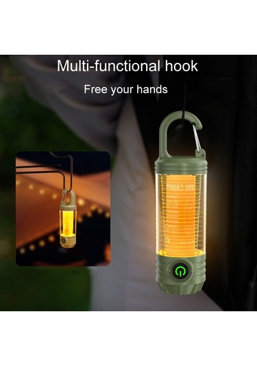 Sones Şarj Edilebilir Açık Hava Taşınabilir Led Kamp Işığı Çok İşlevli El Feneri Khaki Çok Renkli