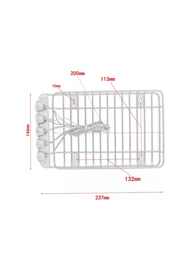 Tenfowee Led Işıklı Metal Çatı Bagaj Rafı - 1/10 Scx10 Trx4 4102 Uyumlu Far Kapaklı