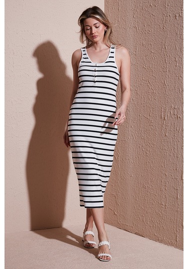 Fashion Friends Bayan Elbise 25y0375k1 Ekru Ekru