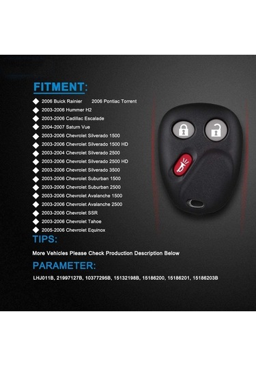 Besthome1 2 Adet Lhj011 Uyumlu Araba Anahtarı Takma Plastik Kılıfı, Keyless Giriş Kumanda, Cr2032 Pil Elektronik Aygıtlar İçeri