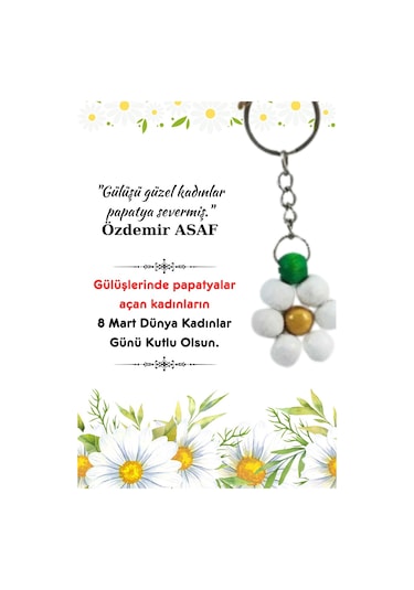 10 Adet Papatya Anahtarlık -kadınlar Günü Hediye
