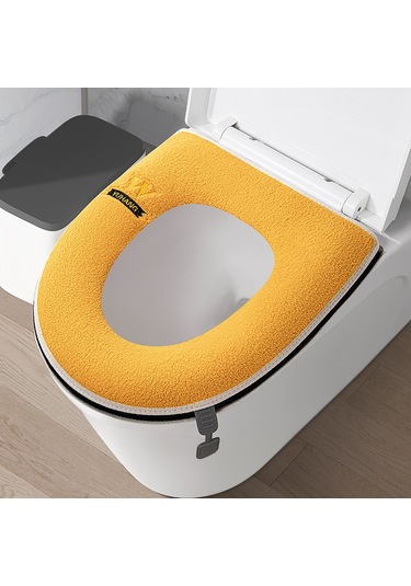 Ev Tipi Tuvalet Dört Mevsim Üniversal Klozet Kapağı Su Geçirmez Kapak Tuvalet Halkası Basit - Sarı Sarı