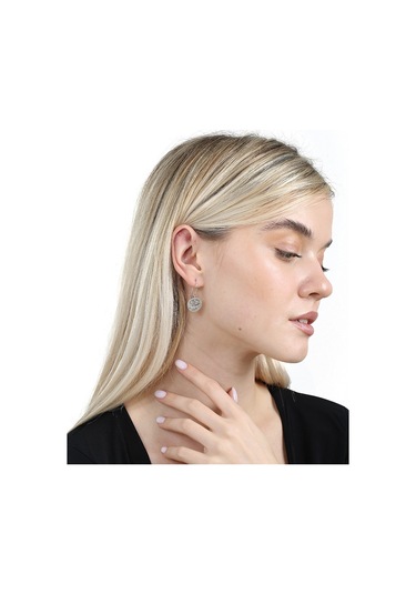 Mecidiye Tasarım Silver Renk 925 Ayar Gümüş Kadın Küpe