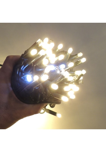 Dış Mekan Led Aydınlatma 10m Ağaç Işığı 100l Yeşil Kablo Gün I