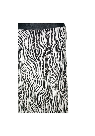 Barem Kadın Arzu Korsajlı 6 Parçalı Desenli Penye Siyah Etek D55 Siyah