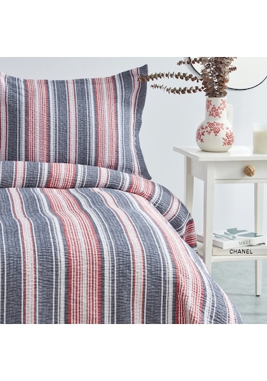 Karaca Home Denim Farley Çift Kişilik Yatak Örtüsü Seti Kırmızı