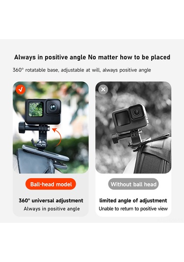 Suofeng Telesın Manyetik Sırt Çantası Klembi - 360 Ayarlanabilir Top Kafa - Gopro11 Ve Akıllı Telefonlar İçin Sabit支架