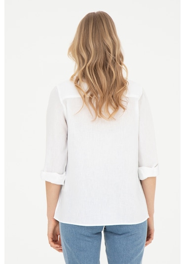 U.s. Polo Assn. Kadın Beyaz Gömlek Basic 50283991-vr013 Beyaz