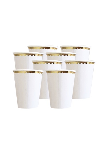 Qingmipy 8 Adet 270ml Gıda Seviyesi Kağıt Bardak - Kompostlanabilir, Biyodegradable, Sıcak İçecekler İçin Uygun