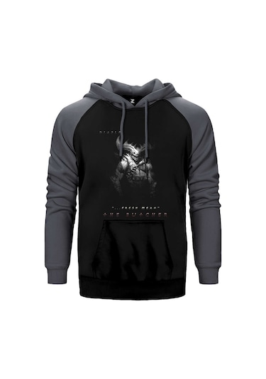 Diablo 3 The Butcher Gri Renk Reglan Kol Kapşonlu Sweatshirt Gri