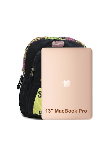 Old Cotton Cargo Elton 13'' İnç Laptop Sırt Okul Çantası-Siyah