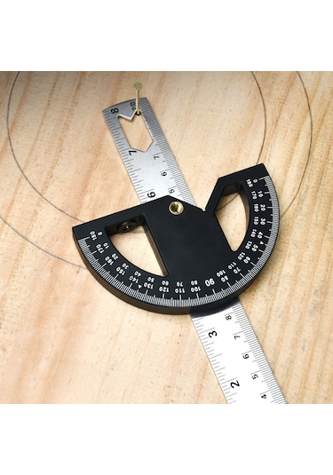 Moveevo Ahşap İşleri Manyetik Açı Ölçer 8" - 200mm Abs, Dereceli Çizgi Ve Uzunluk Ölçümü, Pim-dikme Özelliği, Ayrıştırılabilir Kombinasyon