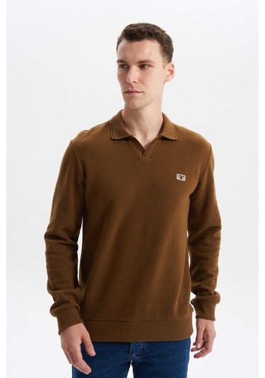 Arma Erkek Regular Fit Polo Yaka Sweatshirt Karbon Fırçalı Selanik, %65 Pamuk %35 Polyester, Düğmesiz Basic K30554698602 Kahverengi-k7 Arma Erkek Regular Fit Polo Yaka Sweatshirt Karbon Fırçalı Selanik, %65 Pamuk %35 Polyester, Düğmesiz Basic K30554698602 Kahverengi-k7