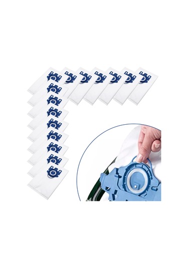 Hfambition Miele Gn Tipi Süpürge Toz Torbaları 15 Adet - 99% Filtre Verimi, Nonwoven + Erime Dokusu, S8340/s838/s844/s846 Uyumlu, Mavi Beyaz