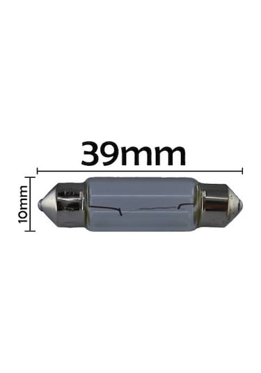 10 Adet 12V 5W Sofit Ampul 39 mm X 10 mm