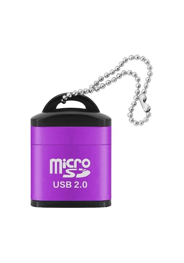 Mor Vaorlo Usb2.0 Mini Kart Okuyucu 480mpbs Hızlı İletim Yüksek Bilgisayar Pc Laptop Için Uyumlu Yüksek Hızlı