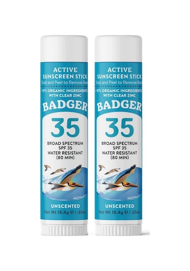 Badger Kokusuz Mavi Güneş Kremi Stick 2'li Set