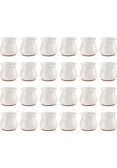 Konesam Silikon Sandalye Ayak Koruması 24 Adet - Kayma Ve Çizik Koruma, Sesiz Kullanım, Kolay Takma Çok Renkli