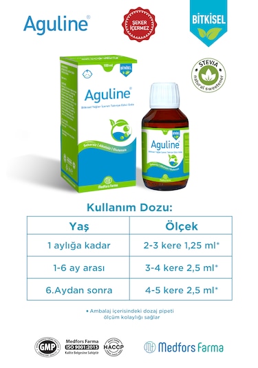 Aguline Gaz İçin Bitkisel Şurup 100 ML