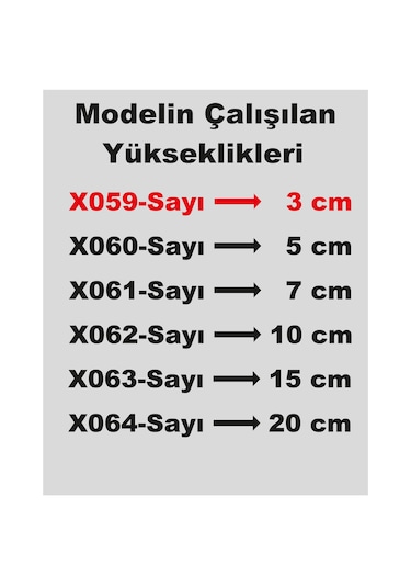 Stencil Rakam Boyama Şablonu X059-sayı Rakam Yüksekliği 3 Cm