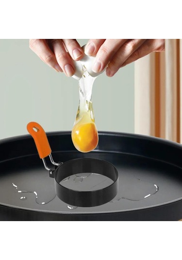 Yunboo 4'lü Demir Non-stick Yumurta Çemberi Seti - Tam Yuvarlak Yumurta, Pancake Ve Burger İçin Mutfak Gereci Diğer