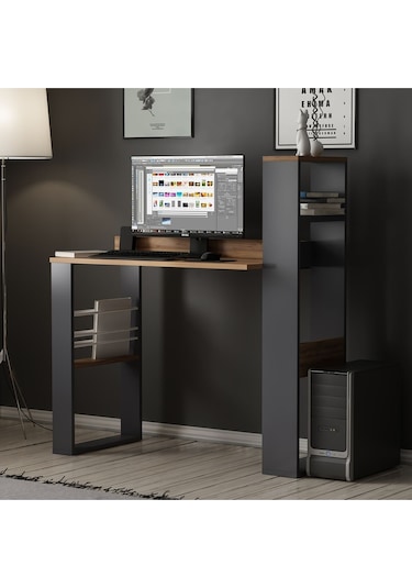 Aron Çalışma Masası Bilgisayar Masası Ofis Masası Antrasit - Kemençe