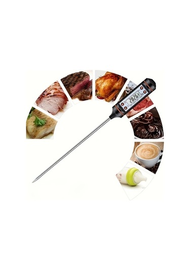 Hightower Siyah 1 Adet Dijital Et Termometresi Yüksek Hassasiyetli Mutfak Fırın Izgara Sıcaklık Sensörü