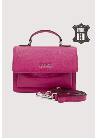 Hakiki Deri Kadın El Çantası Fuşya Smr9022 Fuşya