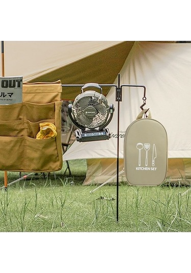 Pazly Yemek Taşınabilir Pişirme Piknik Mutfak Kahve Hava Eşyası Depolama Çantası Açık Kahverengi Kahverengi