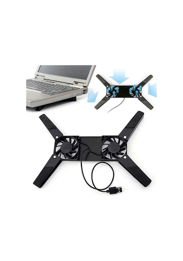 Ultra Küçük Boyutlu Katlanabilir Usb Laptop Soğutucu 2 Fanlı