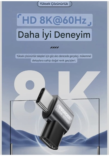 Essager Type-c To Type-c 240w 40gbps 8k+4k Usb 4.0 Ce Lisanslı Çevirici Dönüştürücü Adaptör