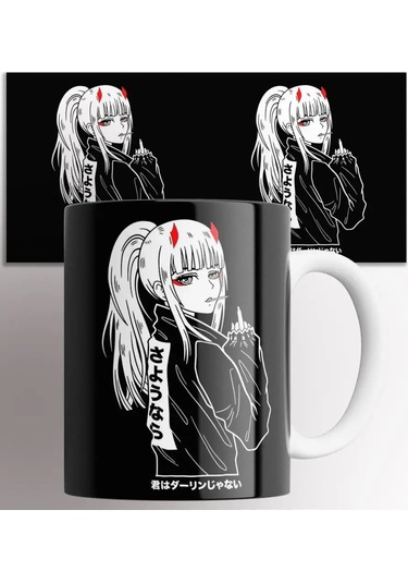 Rock'n'rolla Bardak Sevimli Franxx'te 002 Darling Code Kod 002 Darling İn The Franxx 147029629 Siyah