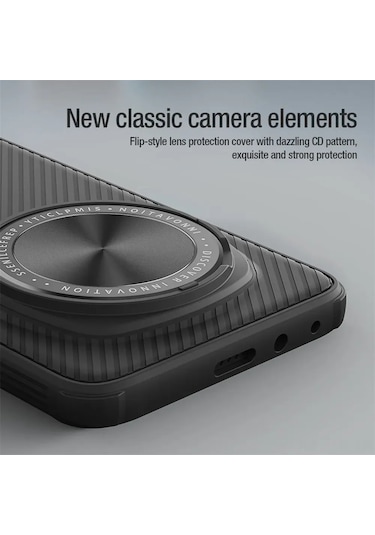 Mufunye Honor Magic 6 Pro İçin Nillkin Camshield Pro Manyetik Kılıf: Kamera Koruyucu, Magsafe Uyumlu, Dikey/yatay Ayaklı, Parmak İzi Redüktörü Siyah