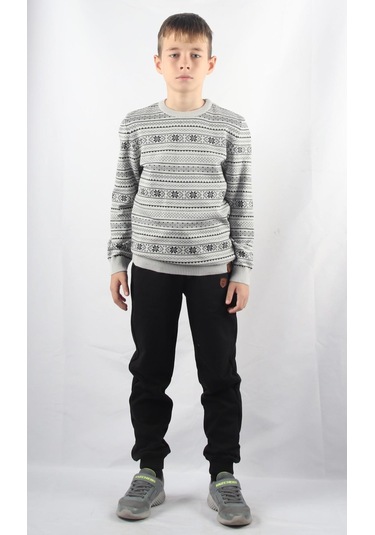 Alexandergardı Bisiklet Yaka Çocuk Triko Kazak C23-7103 Gri