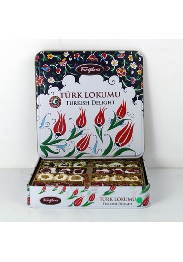 Tuğba Kuruyemiş Motifli Antep Fıstıklı Türk Lokumu 500 Gr