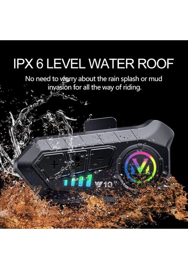 Çeşithane Y10 2x Motosiklet Kask Kulaklığı 300m Interkom, Su Geçirmez Bluetooth Kulaklık, Aı Sesli